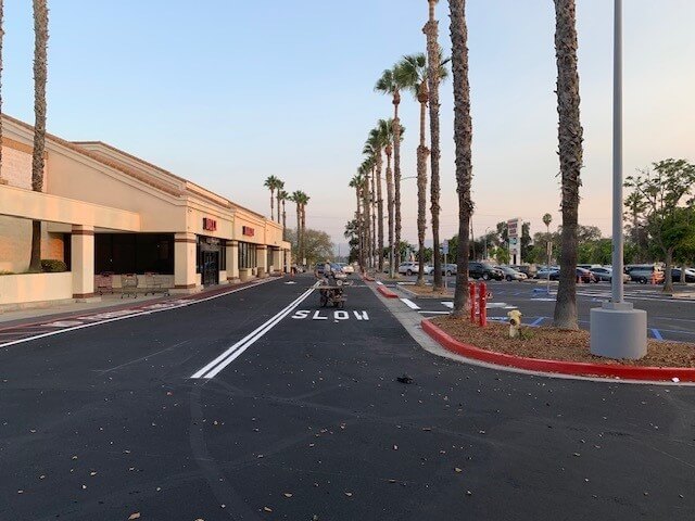 Commercial parking area sealed asphalt