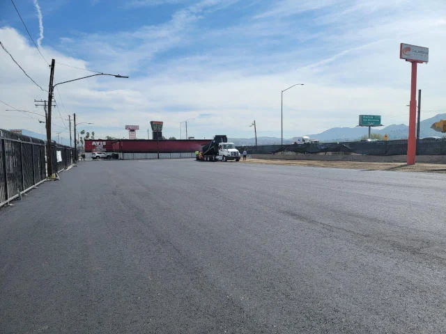 New asphalt parking lot