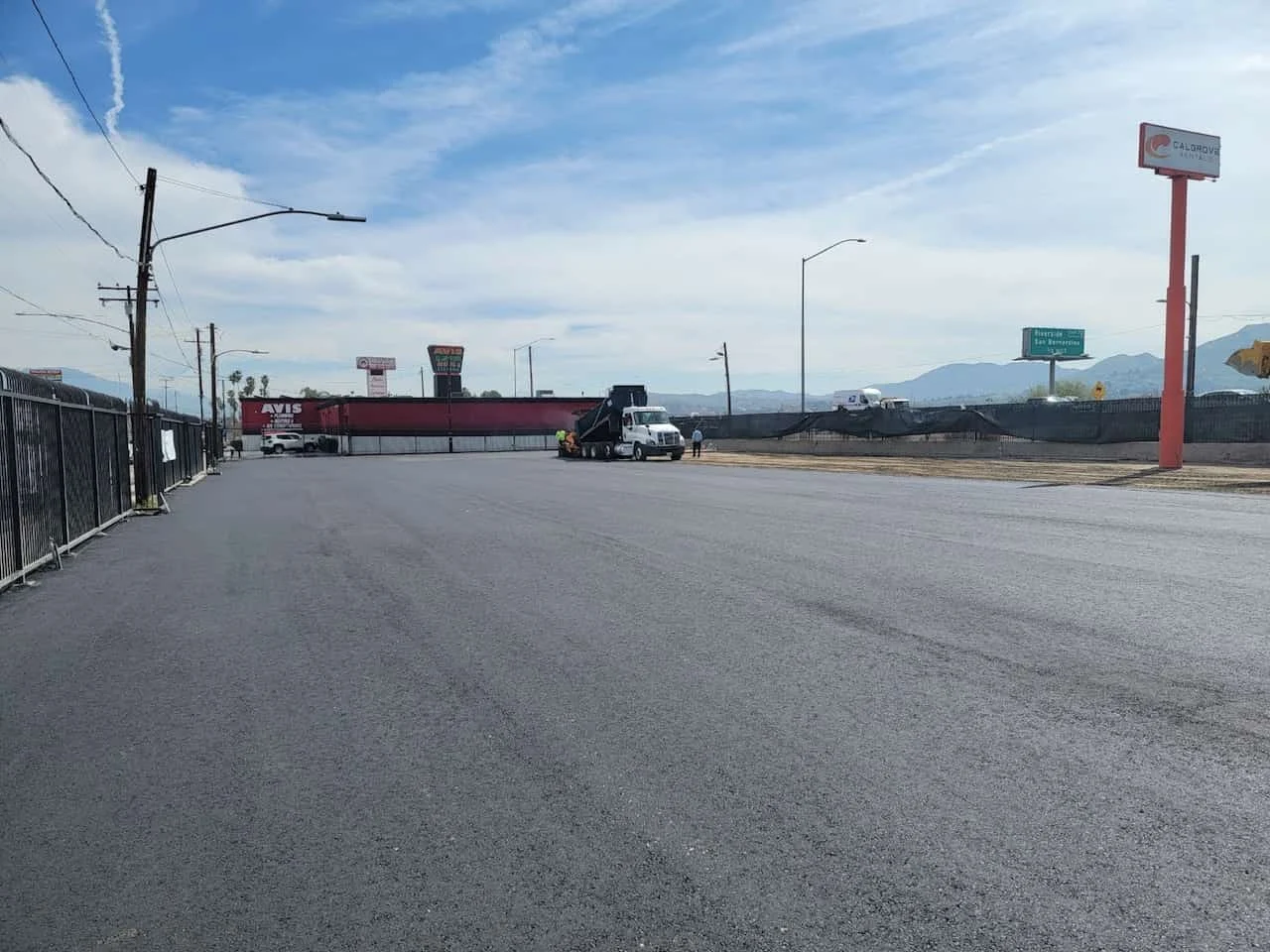 Parking lot being installed in San Bernardino